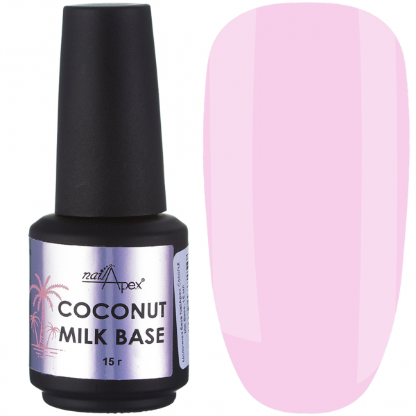 NAILAPEX - Base Coconut Milk camouflage (milk-pink) 15 ml - בייס כאבר קוקוס 15 מל צבע ורוד חלבי
