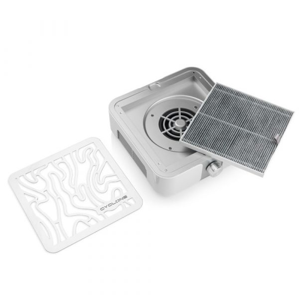 Bucos - Hood for manicure and pedicure Cyclone X 2 Silver with HERA filter 72 W - שואב אבק למניקור - Cyclone X 2 72 W כסוף - Image 2