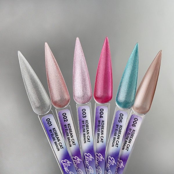 Elise Braun - Gel polish Korean Cat 05 light turquoise-green 10 ml - לק ג'ל עין החתול קוריאנית 10 מל צבע טורקיז-ירוק בהיר - מס, 05 - Image 2
