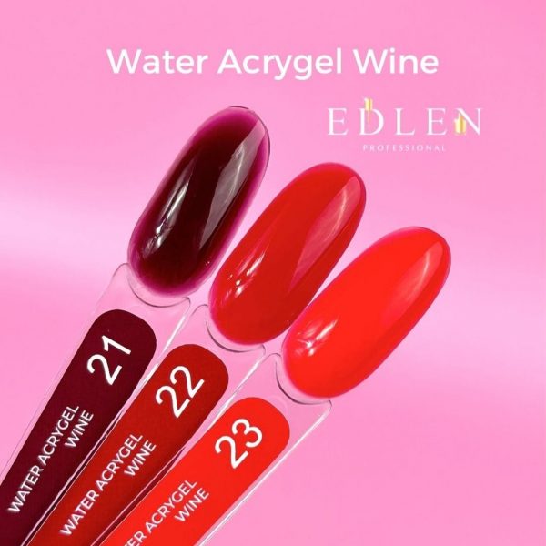 Акригель EDLEN - Water Acrygel Wine  9 ml. No. 21 - Image 2