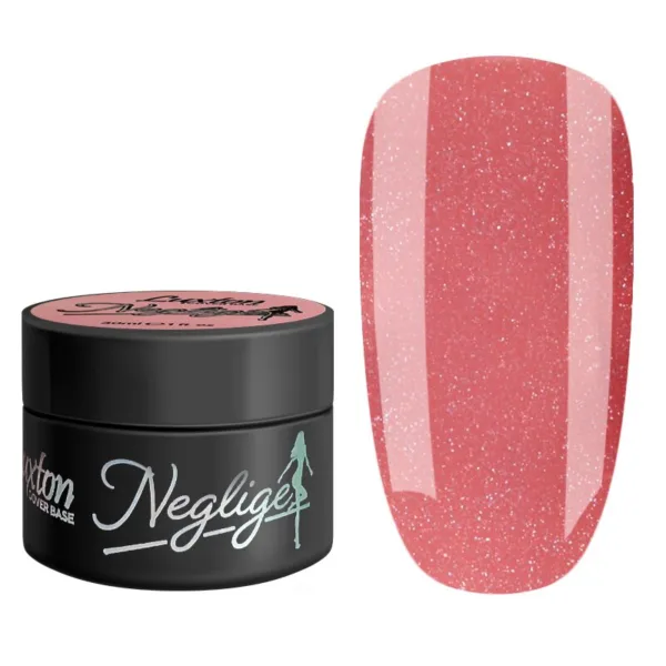 LUXTON - CAMOUFLAGE BASE NEGLIGE. pink caramel with shimmer No, 24, 30ML - בייס כאבר ניגליג 30 מל ורוד קרמל עם שימר - מס, 24