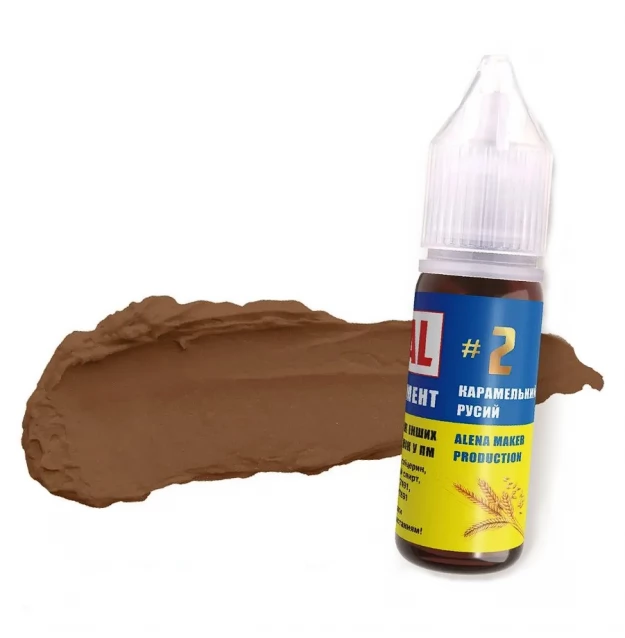 The Mineral - Eyebrow tattoo pigment, No. 2 Caramel blond, 15 ml - פיגמנט קעקוע גבות 15 מל - מס, 2 קרמל בלונד