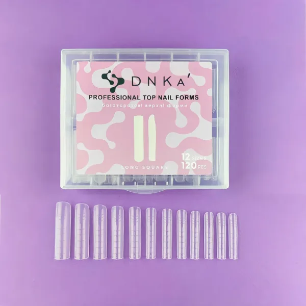 DNKa - Верхні форми Top Nail Forms Long Square, 120pcs