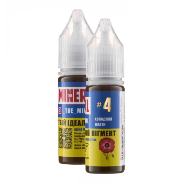 The Mineral - Eyebrow tattoo pigment, No. 4 Cold Brown, 15 ml - פיגמנט קעקוע גבות 15 מל - מס, 4 חום קר - Image 2
