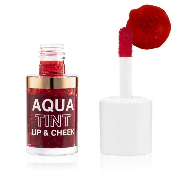 Topface - Liquid lipstick Topface "Aqua Tint Lip & Cheek" (10 ml) Cherry Jam No, 01 - טינט שפתיים ריבת דובדבנים - מס, 01