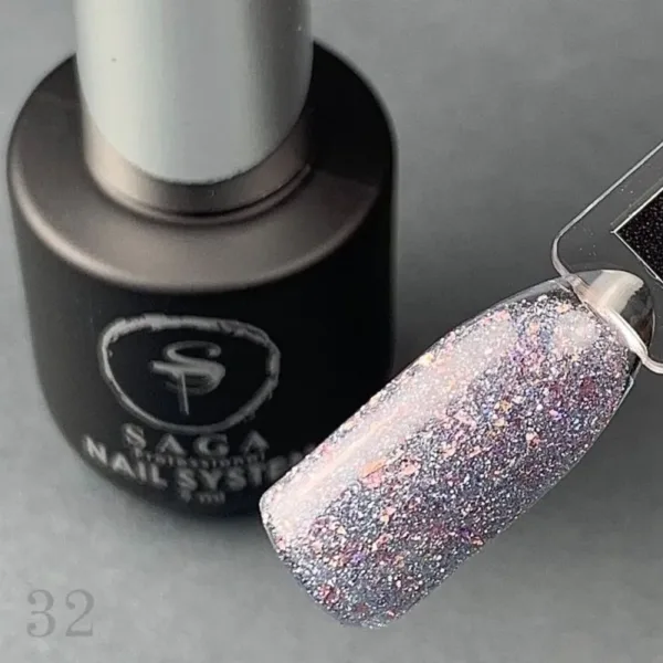 Saga - Гель-лак світловідбивний Fiery Gel , 9 мл №32 - Image 2