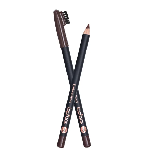TopFace - Eyebrow pencil with a brush brown 002 - עיפרון גבות צבע - חום 002
