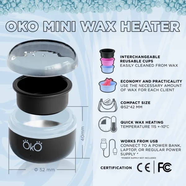 OKO - Mini Wax Heater Black - מחמם שעווה מיני צבע שחור - Image 5