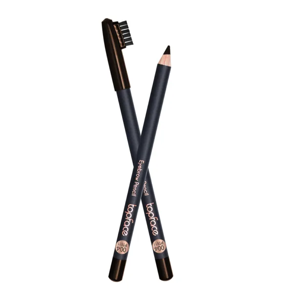 TopFace - Eyebrow pencil with a brush dark brown 004 - עיפרון גבות צבע - חום כהה 004