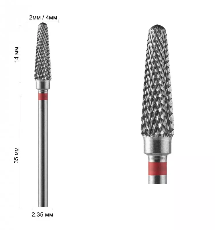 Carbide cutter "Cone round" 14mm (red)