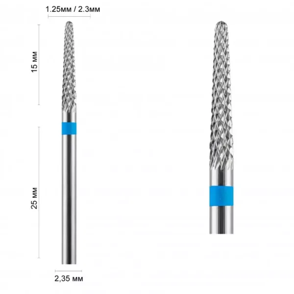 Carbide cutter "Cone thin" 15mm (blue)