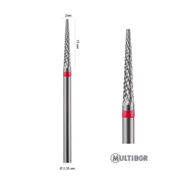 Carbide cutter "Cone sharp" 15mm (red)