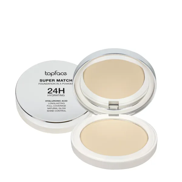 Topface - Compact powder "Super Match Foundation" (10 g) 02 Light Cream - פודרה קומפקטית 10 גרם - קרם קל 02