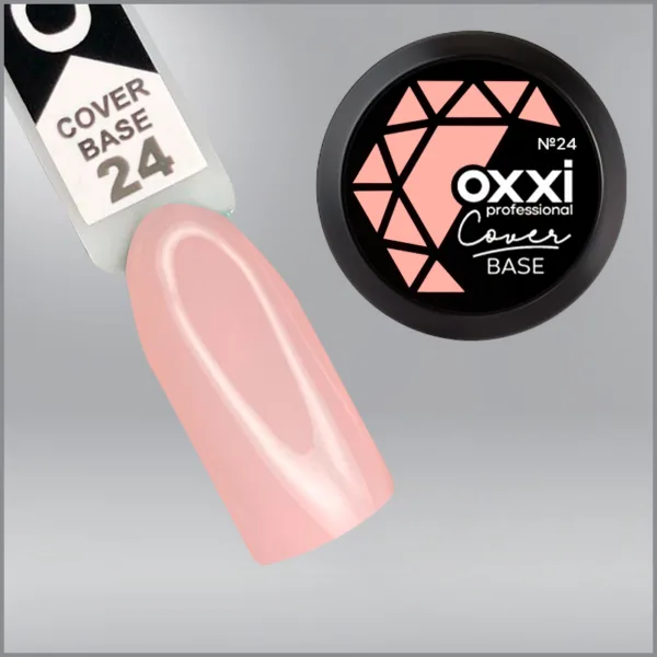 Камуфлююча база для гель-лаку Oxxi Professional Cover Base Coat 24 світла персиково-рожева, 30мл