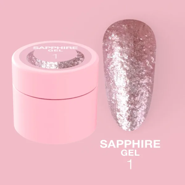 LUNA MOON - Блискітки для нігтів Sapphire Gel №1 5ml