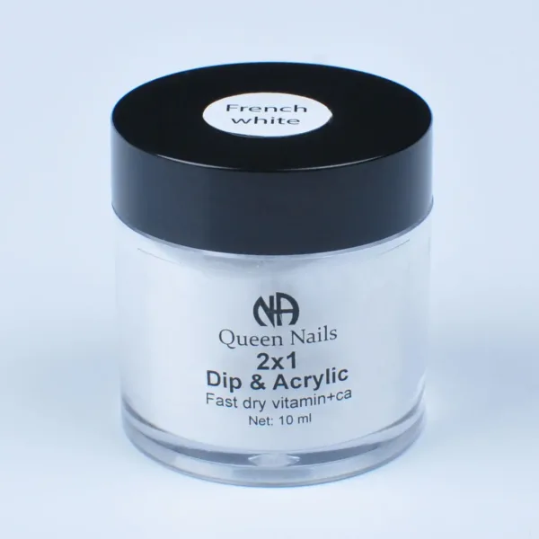 Dip system - Dip powder french white Queen Nails , 10 ml - Image 2