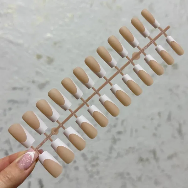 TIPS GEL French camouflage for nail extension 120 pcs (Nude Square) - טיפס ג'ל רכים פרנץ' להארכת ציפורניים 120 יחידות (מרובע ניוד)
