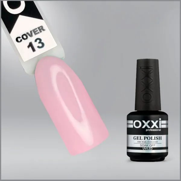 Камуфлююча база для гель-лаку Oxxi Professional Cover Base Coat 13 світло-рожева, 15мл