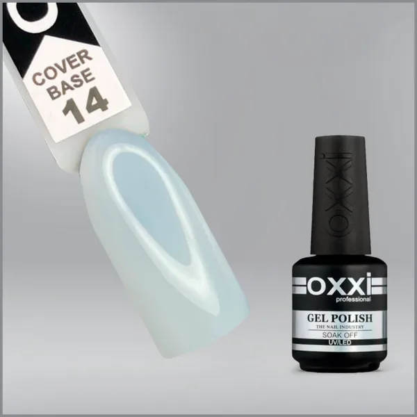 Камуфлююча база для гель-лаку Oxxi Professional Cover Base Coat 14 молочна, 15мл