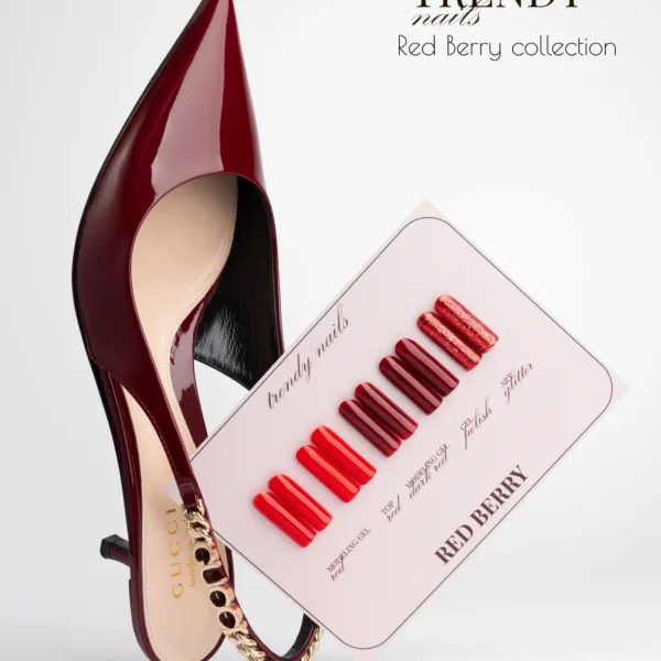 TRENDY - Red Berry Collection  - אוסף רד ברי אדום ג'ל בנייה לק ג'ל טופ אדום ומכחול - Image 2