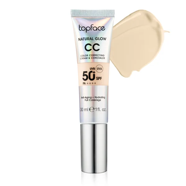 TopFace - Tonal cream "Natural Glow CC Cream & Concealer" (30 ml) No, 002 -  קרם וקונסילר 30 לפנים זוהר טבעי מל - מס, 002
