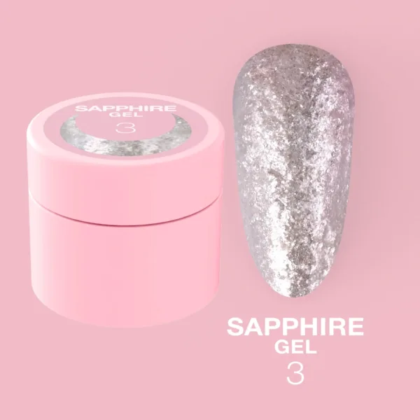 LUNA MOON - Блискітки для нігтів Sapphire Gel №3 5ml