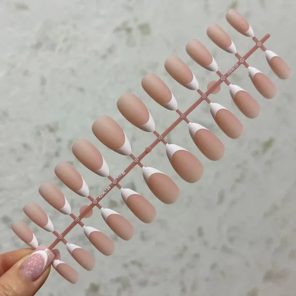 TIPS GEL French camouflage for nail extension 120 pcs (Nude Almond) - טיפס ג'ל רכים פרנץ' להארכת ציפורניים 120 יחידות (שקד ניוד)