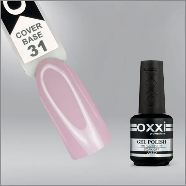 Камуфлююча база для гель-лаку Oxxi Professional Cover Base Coat 31, попелясто-лілова, 15мл