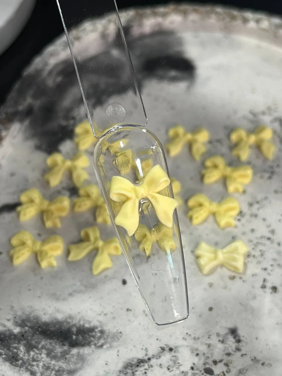 3D decor for nail "BOW" 15 pcs (yellow)