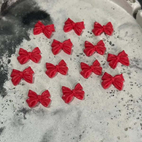 3D decor for nail "BOW" 15 pcs (red) - Image 2