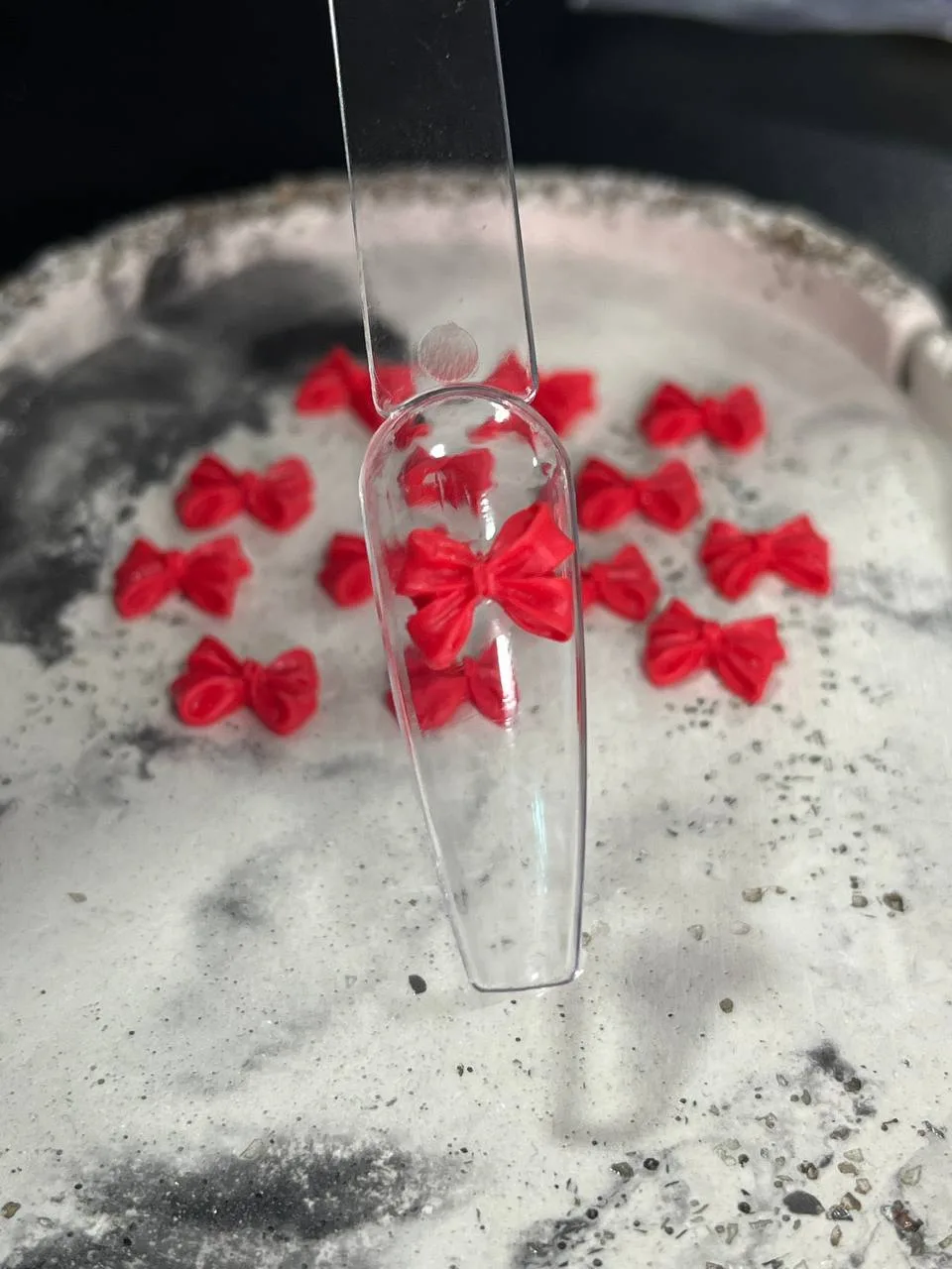 3D decor for nail "BOW" 15 pcs (red)