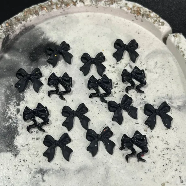 3D decor for nail "BOW" 15 pcs (black) - Image 2