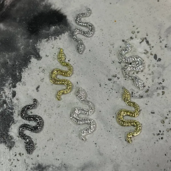 3D metal decor for nail "Snake" 5 pcs - Image 2