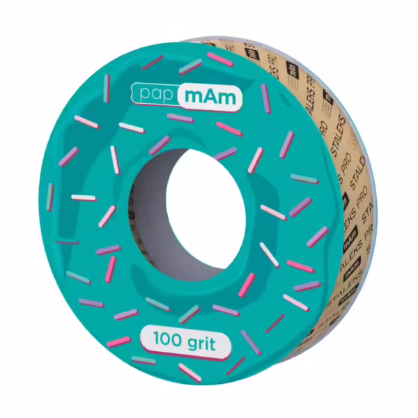 STALEKS - Spare block file tape white papmAm for coil 100 grit  EXPERT ATSC-100w - סרט קבצי בלוק חילוף לבן papmAm לסליל 100 גריט