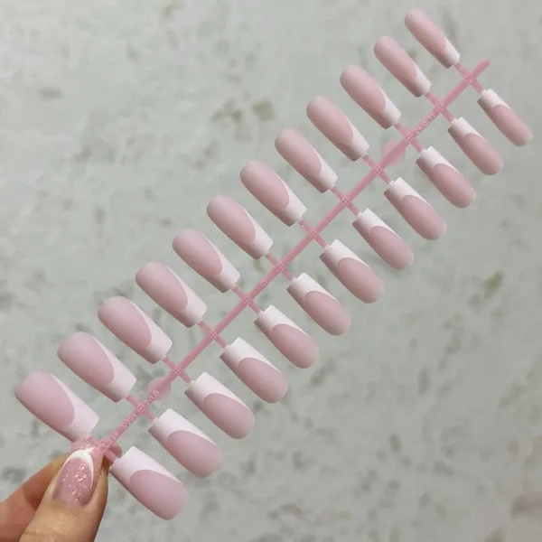 TIPS GEL French camouflage for nail extension 120 pcs (Pink Square) - טיפס ג'ל רכים פרנץ' להארכת ציפורניים 120 יחידות (ריבוע ורוד)