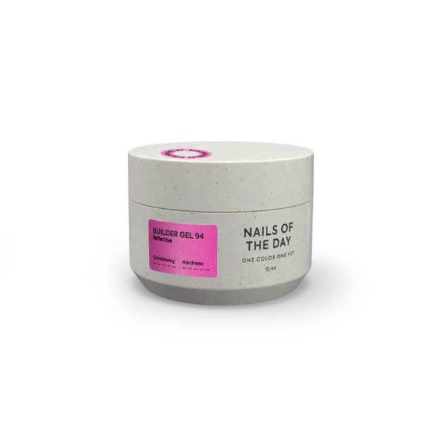 NAILSOFTHEDAY Builder gel No 96, рожевий світловідбиваючий гель для нарощування нігтів, 15 мл
