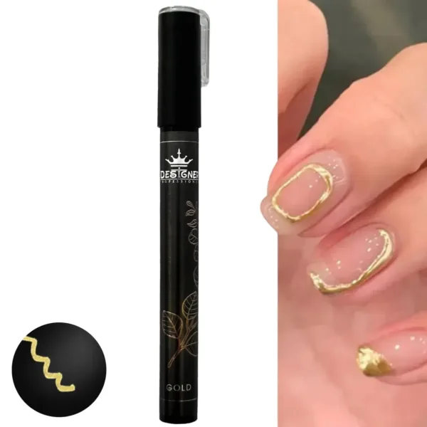 Mirror marker pen Chrom metal GOLD - עט קישוט מראה כרום מתכת צבע זהב