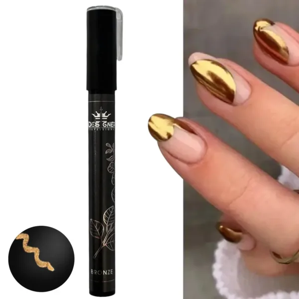 Mirror marker pen Chrom metal BRONZE - עט קישוט מראה כרום מתכת צבע ברונזה