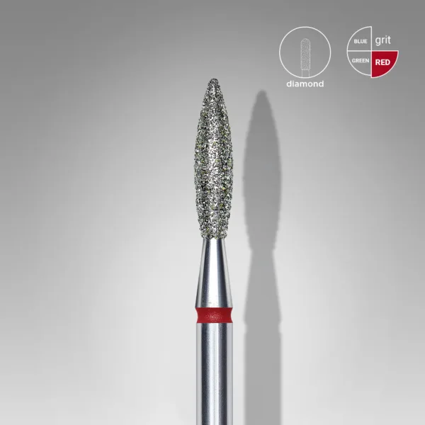 staleks - Diamond nail drill bit flame red EXPERT head diameter 2,3 mm / working part 10 mm FA10R023/10 red