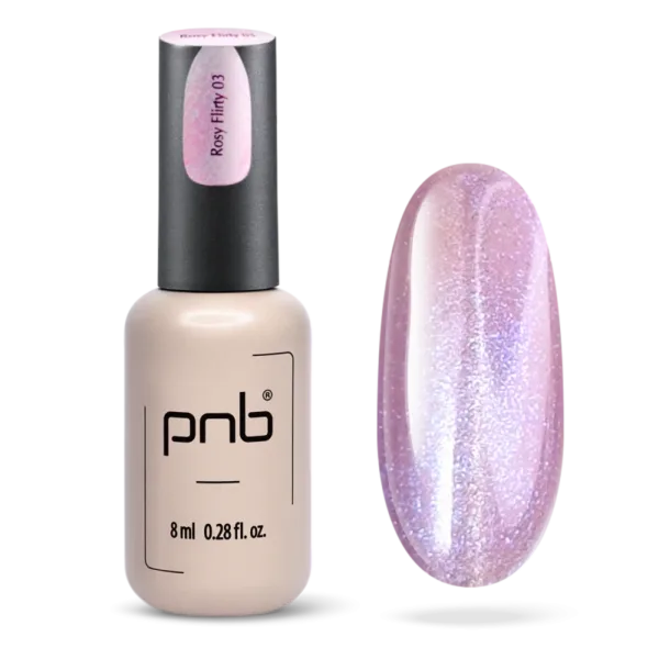 PNB - Magnetic gel polish  Glamour Cat 03 Rosy Flirty - לק ג'ל חתול זוהר 8 מל ורדרד פלרטטי - מס, 03
