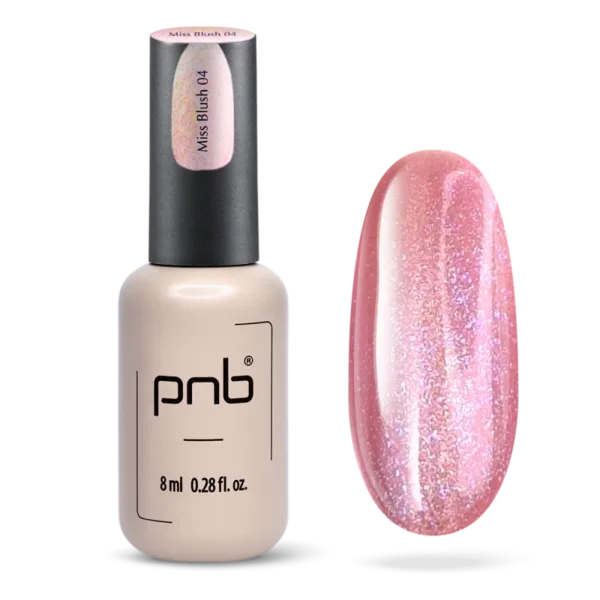 PNB - Magnetic gel polish  Glamour Cat 04 Miss Blush - לק ג'ל חתול זוהר 8 מל מיס סומק - מס, 04