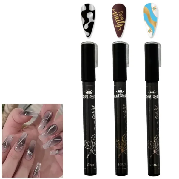 Mirror marker pen Chrom metal BRONZE - עט קישוט מראה כרום מתכת צבע ברונזה - Image 3