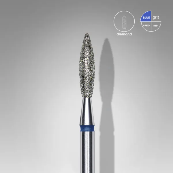 Staleks - Diamond nail drill bit flame blue EXPERT head diameter 2,3 mm / working part 10 mm - FA10B023/10