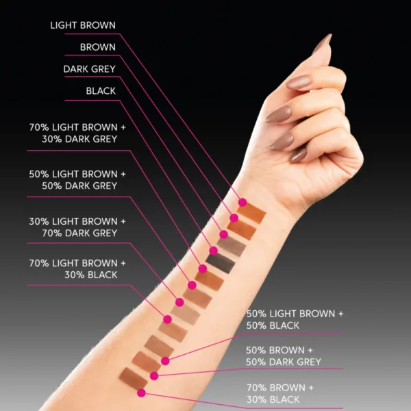 ZOLA - TATTOO TINT SET (4 PCS) PAINT COLOR 15ml, - צבע גבות וריסים סט 4 צבעים 15 מל - Image 2