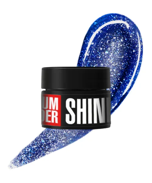 Kodi - Medium builder shine gel 30 g color - blue with silver shimmer No, 02 - בילדר ג'ל מדיום נוצץ 30 גרם צבע כחול עם שימר - מס 02
