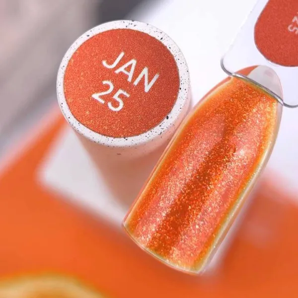 NAILSOFTHEDAY - January 2025 Vitamin C - колір місяця насичено-помаранчевий із дрібним шимером, що перекривається в один шар, 10 мл - Image 5