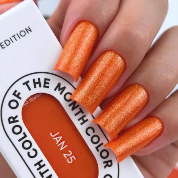 NAILSOFTHEDAY - January 2025 Vitamin C - колір місяця насичено-помаранчевий із дрібним шимером, що перекривається в один шар, 10 мл - Image 2