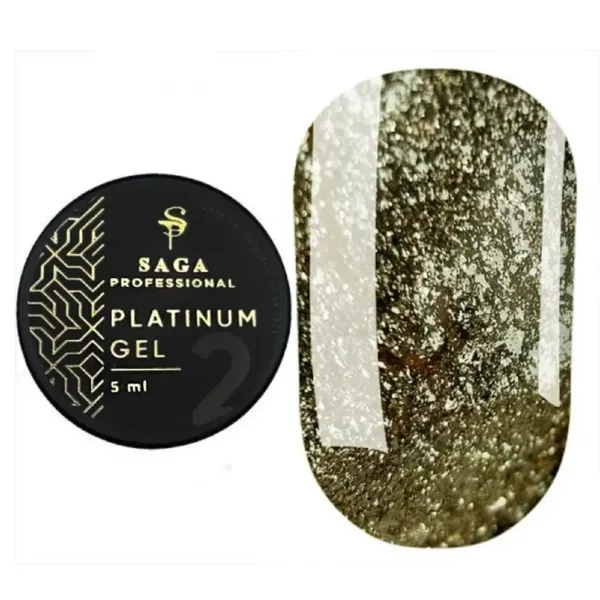 SAGA - Гель для дизайну Platinum Paint №02 золотистий, 5 мл