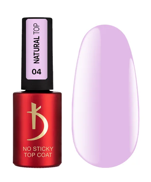 Kodi - Top no stiki 7 ml, Natural Top, pale lilac No, 04 - נטורל טופ - ללא נטרול 7 מל צבע לילך חיוור - מס, 04