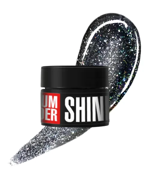 Kodi - Medium builder shine gel 30 g color - black with silver shimmer No, 04 - בילדר ג'ל מדיום נוצץ 30 גרם צבע שחור עם שימר - מס 04